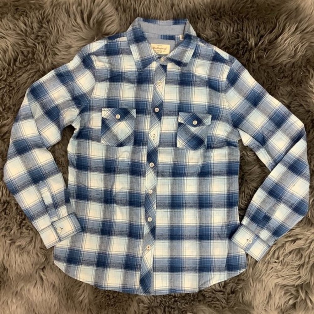 Weatherproof | Women's Plaid Button Down Shirt | Blue & White | Various Sizes